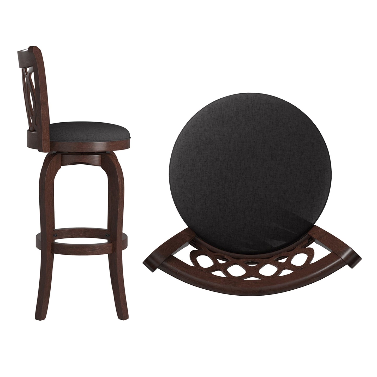 Tabouret de bar pivotant à dossier ajouré Rovinj