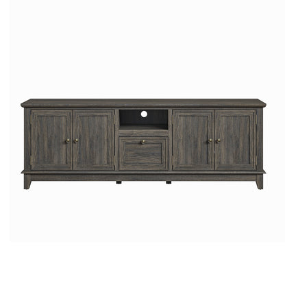 Meuble TV rustique de 183 cm (72 pouces) de large avec étagères réglables et rangement dissimulé - Largeur : 183 cm (72 pouces)