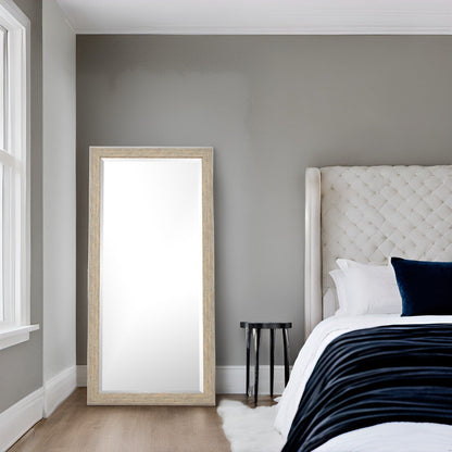 Miroir sur pied rustique pleine longueur - Miroir rectangulaire 66 x 32 cm avec cadre en bois pour salon, chambre