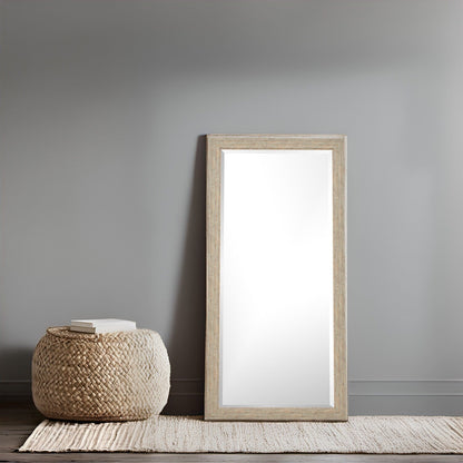 Miroir sur pied rustique pleine longueur - Miroir rectangulaire 66 x 32 cm avec cadre en bois pour salon, chambre