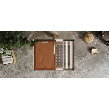 Évier de buanderie encastré Ruvati epiRock Workstation 25 pouces, blanc chaud - RVG2321WB