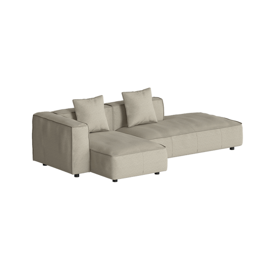 Canapé sectionnel doux en forme de L avec méridienne