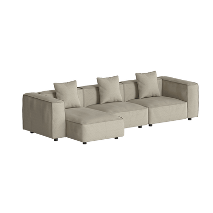 Canapé sectionnel doux en forme de L avec méridienne