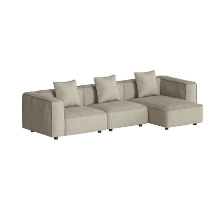 Canapé sectionnel doux en forme de L avec méridienne