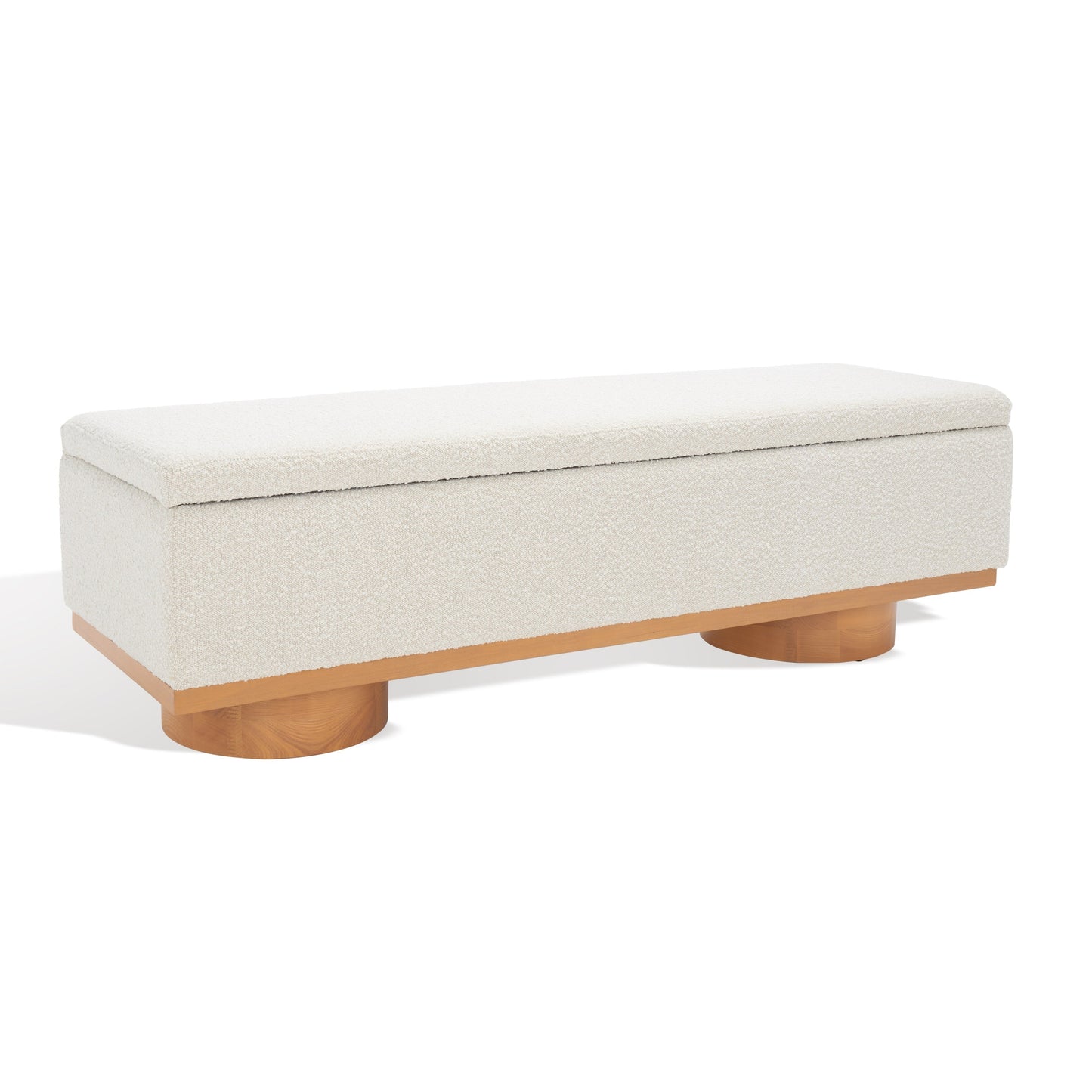 Banc de rangement SAFAVIEH Couture Sunneva Boucle - 155 cm L x 51 cm P x 48 cm H