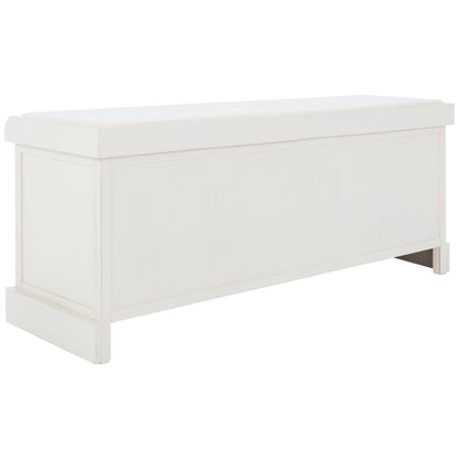 Banc de rangement SAFAVIEH Fiorello à 3 tiroirs avec coussin - 120 cm (L) x 38 cm (l) x 48 cm (H)