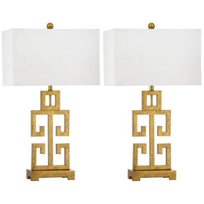 Lampe de table Chantelle de SAFAVIEH Lighting, style grec, finition or antique, 74 cm (lot de 2) - 41 cm (L) x 23 cm (P) x 74 cm (H)