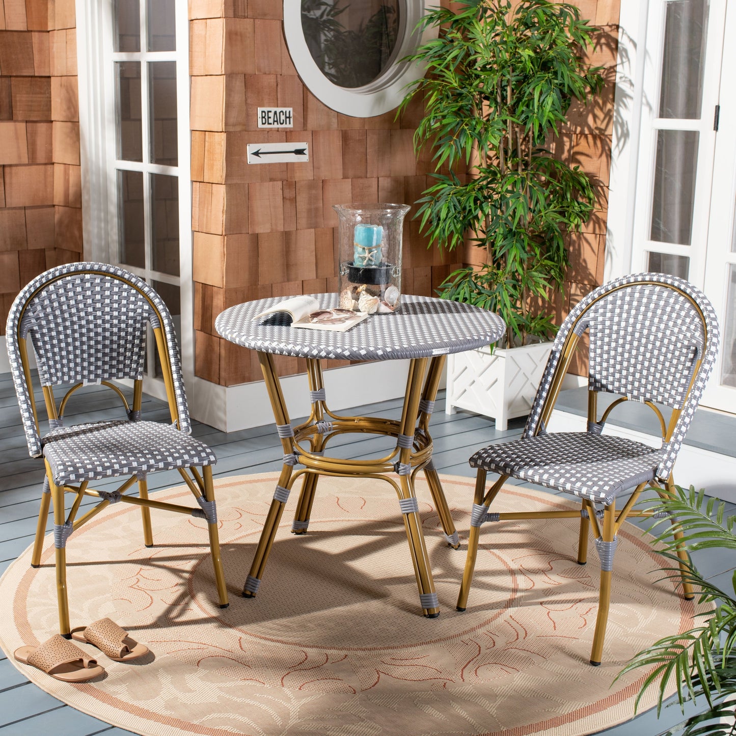 Chaises de salle à manger empilables SAFAVIEH Marolyn (lot de 2) - 45,7 cm (L) x 55,9 cm (P) x 88,9 cm (H)