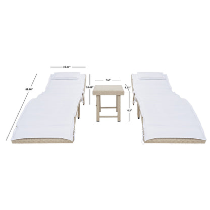 Ensemble de bain de soleil 3 pièces SAFAVIEH Outdoor Blaguna - 83 cm (L) x 20 cm (P) x 24 cm (H)