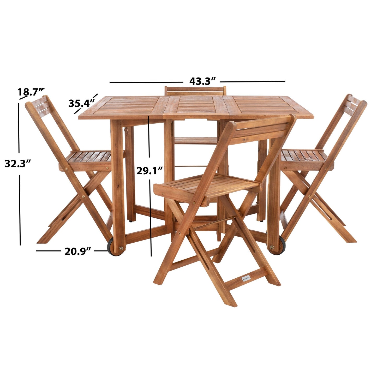 Ensemble de salle à manger d'extérieur SAFAVIEH Brandy 5 pièces - 43 po L x 35 po P x 29 po H