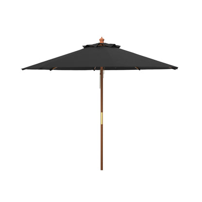 Parasol de marché extérieur SAFAVIEH Glauca de 3,35 m (11 pieds) à poulie en bois