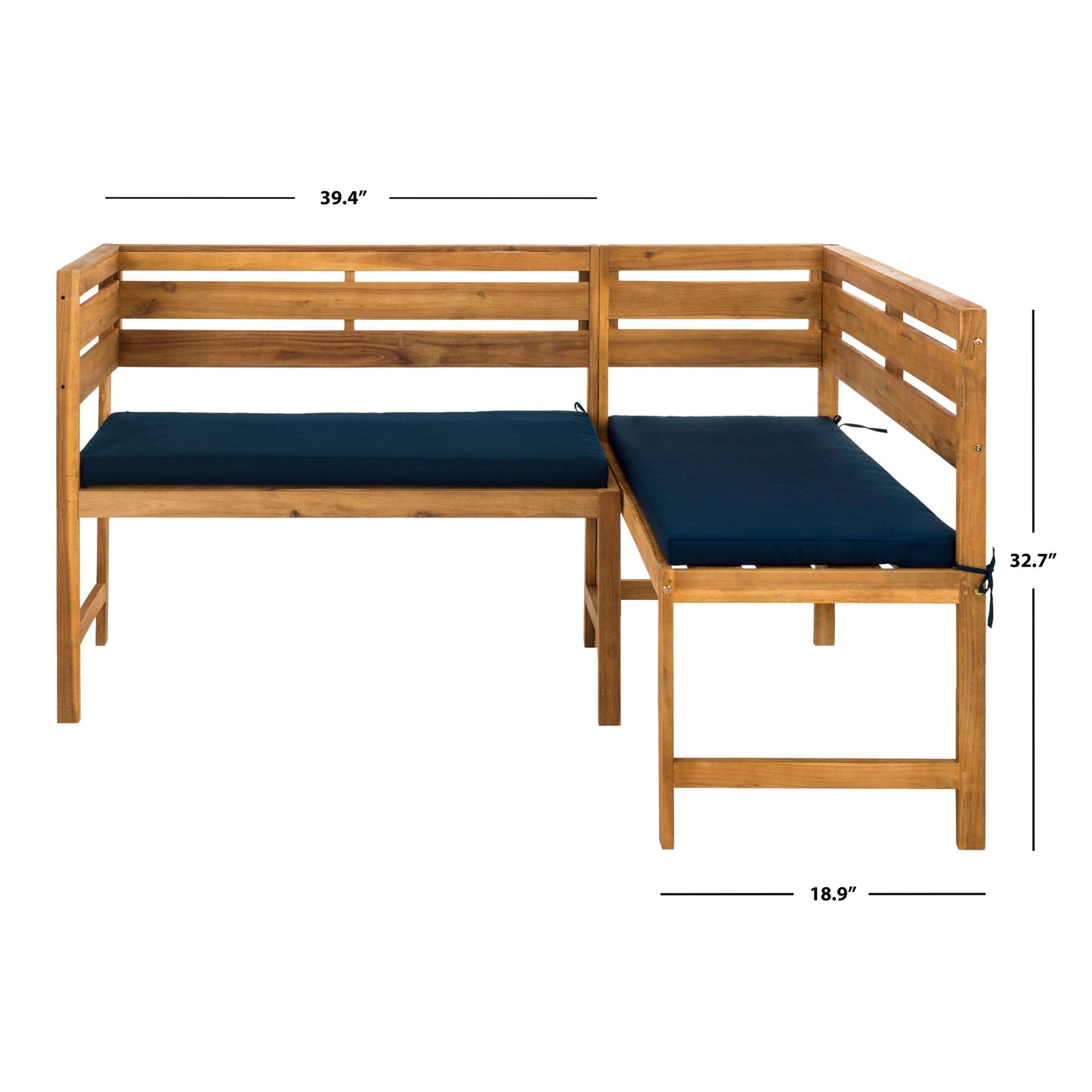 Ensemble de salon d'angle de balcon 3 pièces SAFAVIEH Outdoor Kenna - 39 po L x 19 po P x 33 po H