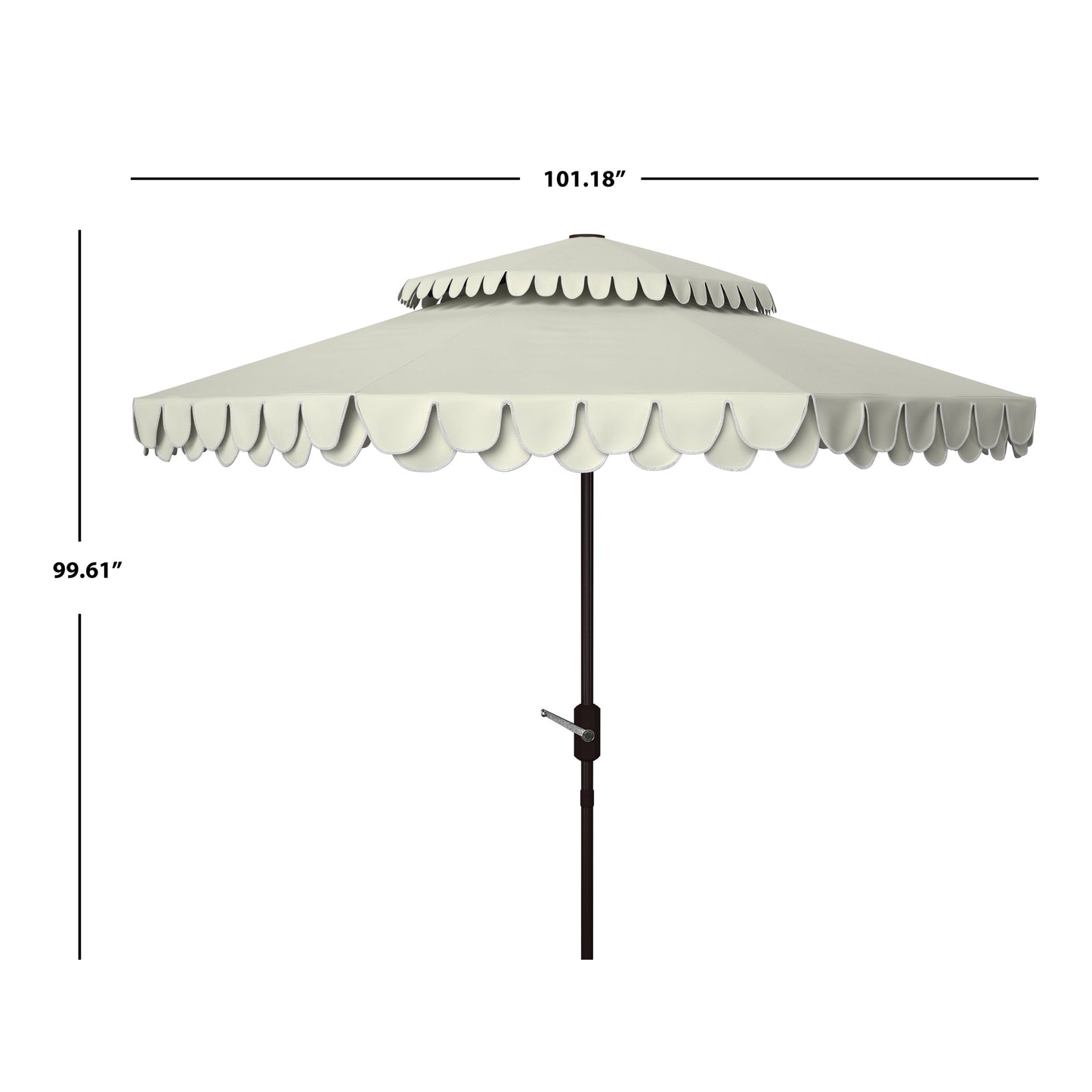 Parasol double SAFAVIEH Outdoor Kjerstin Valance de 2,74 m (9 pi)