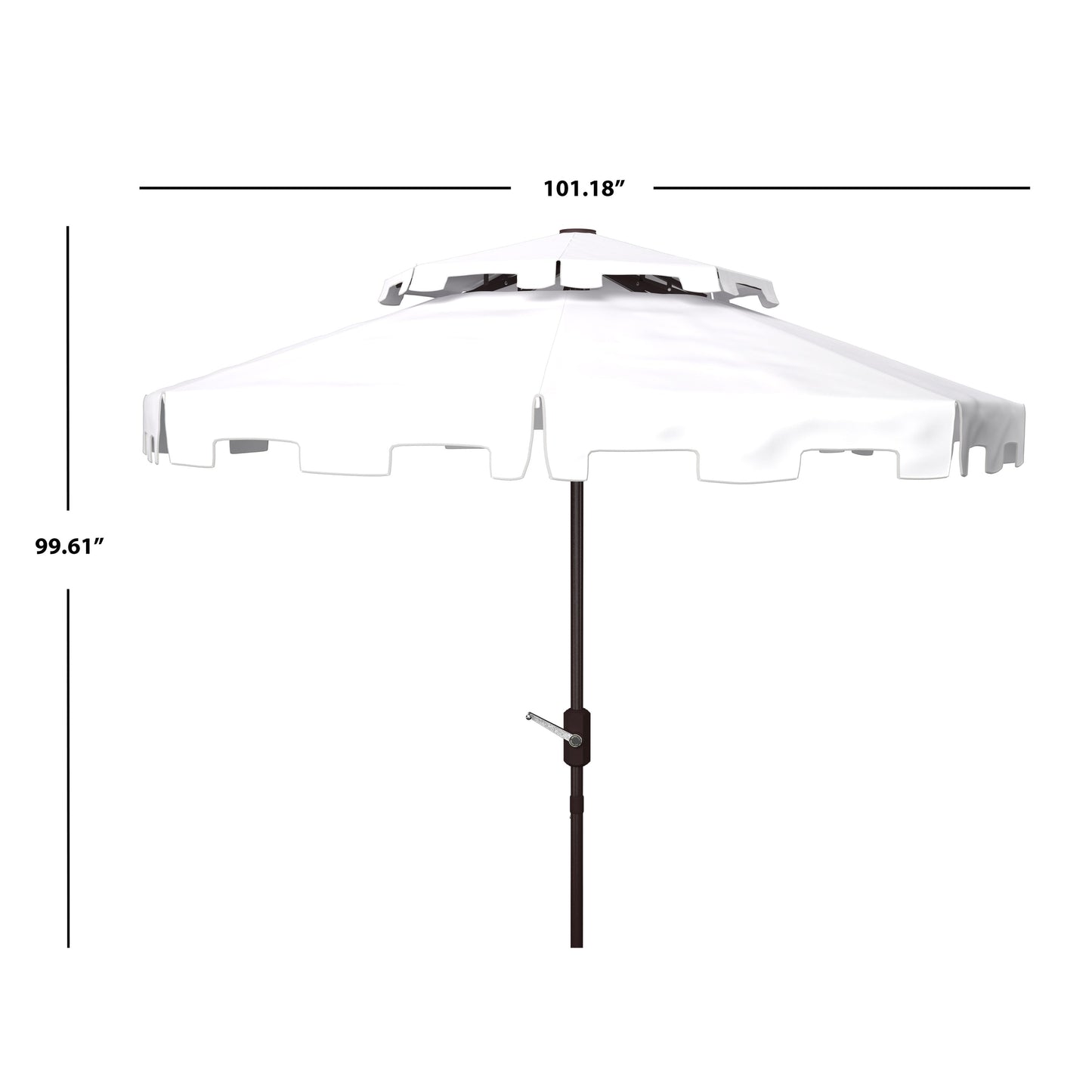 Parasol de marché double toit SAFAVIEH Outdoor Livia de 2,74 m (9 pi), base non incluse