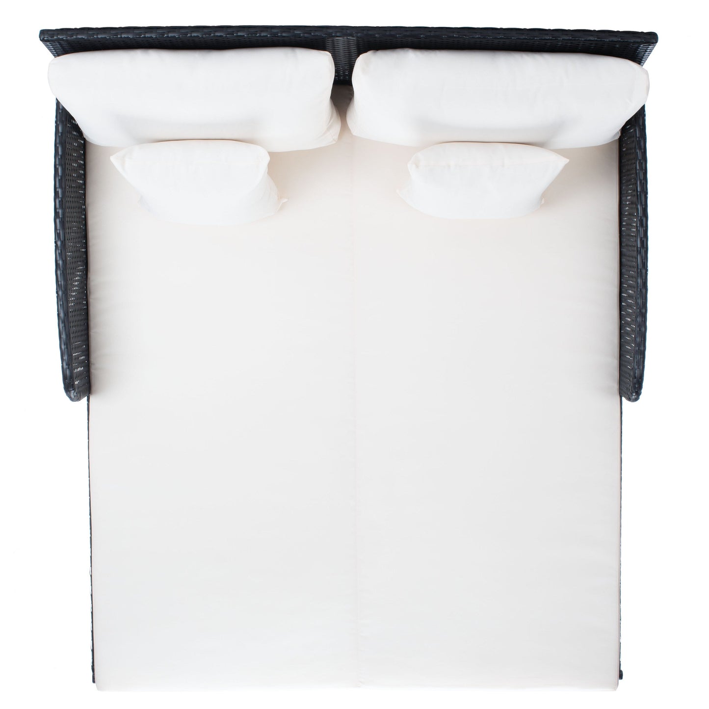 Lit de jour d'extérieur SAFAVIEH Taniyah en osier avec oreiller et coussins - 53 cm (L) x 28 cm (P) x 62 cm (H)