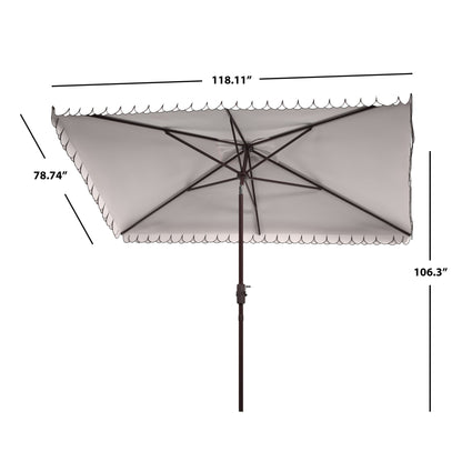 Parasol rectangulaire d'extérieur SAFAVIEH Zariah 6'x10' avec lambrequin