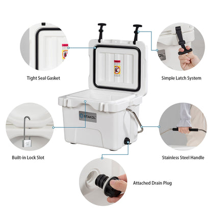 Glacière portable SKTAKOL 16 pintes (15 litres) étanche, capacité 24 canettes de glace - Voir les détails