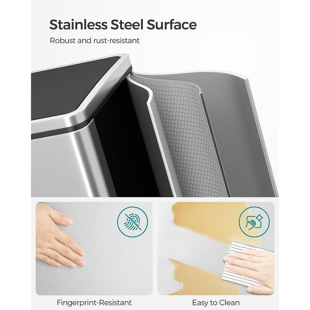 Double poubelle, 2 bacs à ordures de 8 gallons