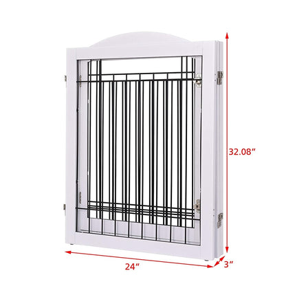 Barrière pour chien SPIRICH extra large de 244 cm et haute de 76 cm avec porte de passage, barrière autoportante en fil de fer, clôture de sécurité pour chiots