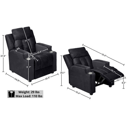 Fauteuil magique pour super-héros et princesses, fauteuil inclinable super deluxe pour enfants avec repose-pieds, appui-tête et 2 porte-gobelets