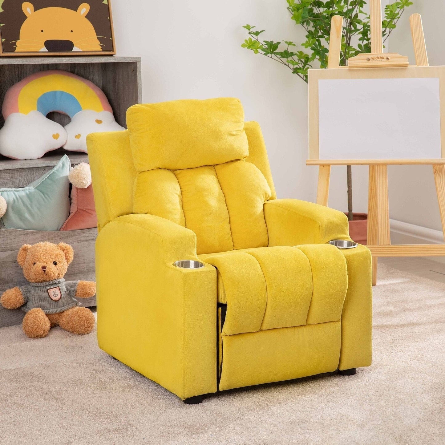 Fauteuil magique pour super-héros et princesses, fauteuil inclinable super deluxe pour enfants avec repose-pieds, appui-tête et 2 porte-gobelets
