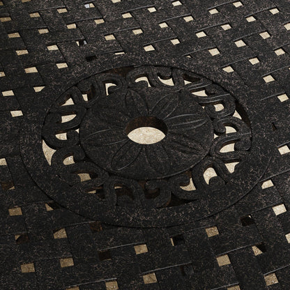 Ensemble de salle à manger d'extérieur 7 pièces Sanibel en aluminium bronze avec table ovale de 72 pouces et six fauteuils par Homestyles