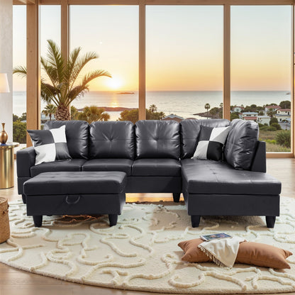 Ensemble de canapés 3 pièces en similicuir PU pour salon