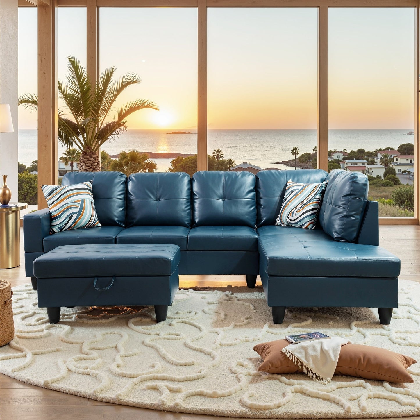 Ensemble de canapés 3 pièces en similicuir PU pour salon