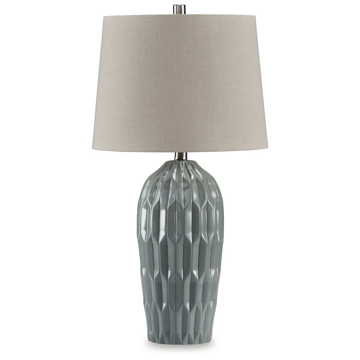 Lampe de table bleue Hadbury, collection Signature Design by Ashley (lot de 2) - 35,5 cm (L) x 35,5 cm (P) x 68 cm (H)