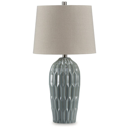 Lampe de table bleue Hadbury, collection Signature Design by Ashley (lot de 2) - 35,5 cm (L) x 35,5 cm (P) x 68 cm (H)