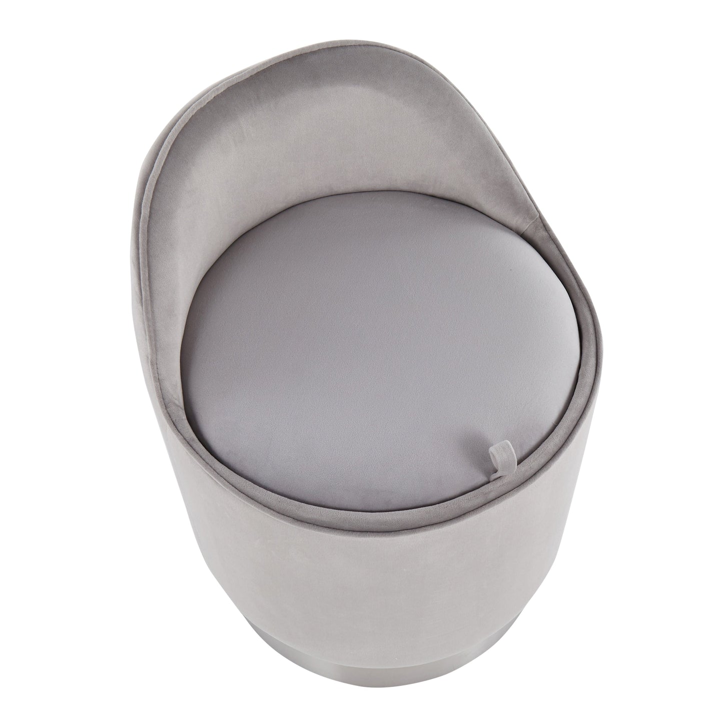 Tabouret de coiffeuse pivotant en velours Silver Orchid Corday