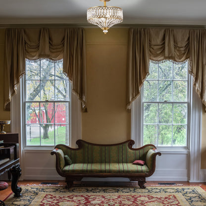 Plafonnier semi-encastré Silver Orchid Furey en verre à plusieurs niveaux bronze/or - 37,5 cm (L) x 37,5 cm (l) x 38,7 cm (H)