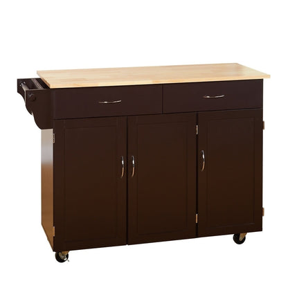 Chariot de cuisine Simple Living Addie avec plateau en bois