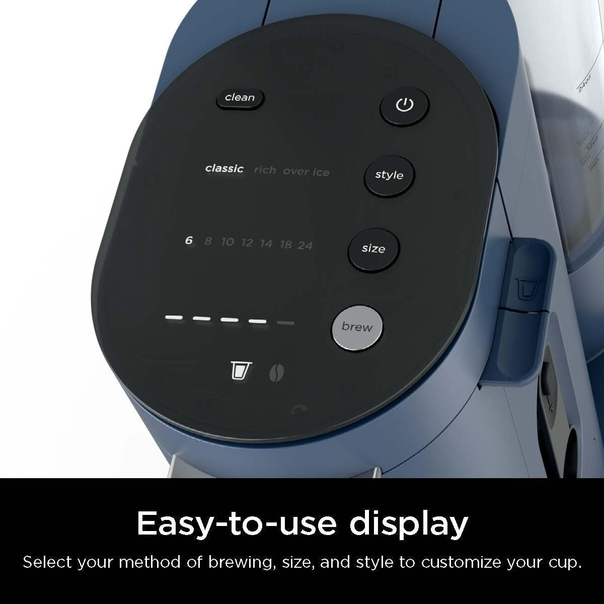 Cafetière à dosettes individuelles, compatible avec les capsules K-Cup, réservoir de 1,6 L, tailles de préparation de 177 à 710 ml, option café glacé