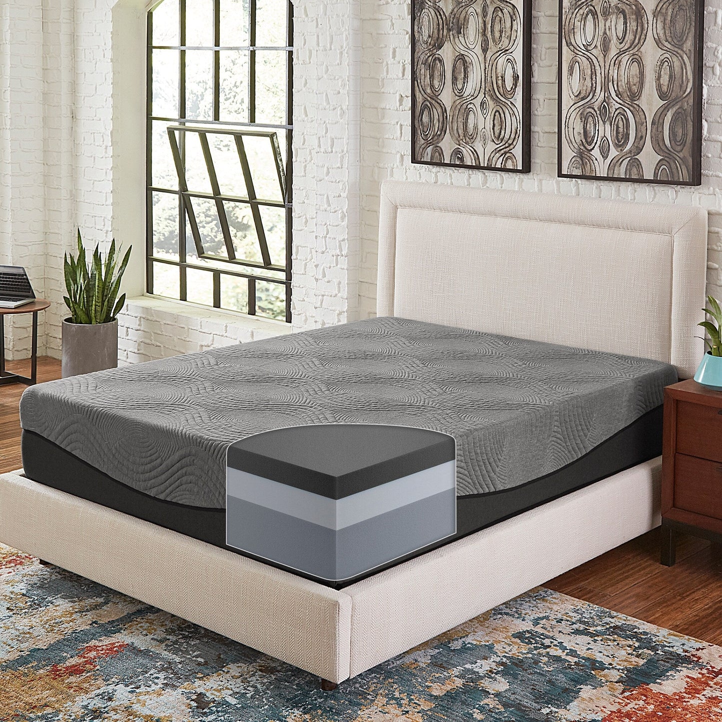 Matelas en mousse à mémoire de forme Slumber Solutions Active de 30 cm (12 pouces) couleur charbon actif