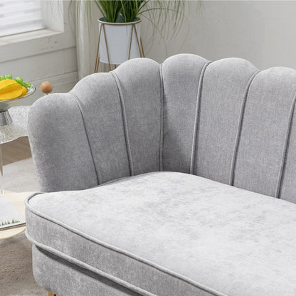 Petit canapé deux places avec pieds en métal doré - 2 places