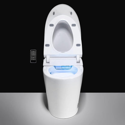 Toilettes intelligentes, WC bidet monobloc pour salles de bains, WC allongé moderne avec eau chaude, double chasse d'eau automatique, activation par capteur de pied