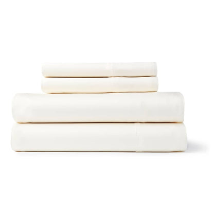 Ensemble de draps-housses à poches profondes en rayonne de bambou unie et respirante