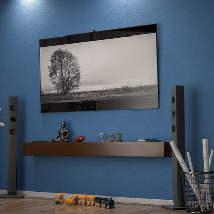 Cheminée murale en pin massif avec étagère flottante