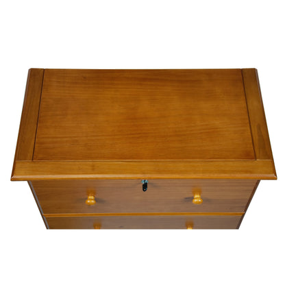 Commode à 5 tiroirs jumbo 100 % bois massif Palace Imports avec serrure et poignées en métal ou en bois