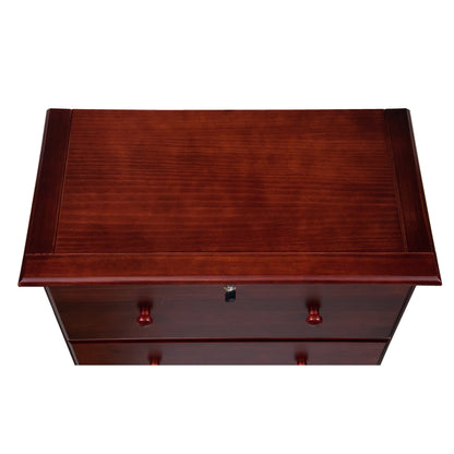 Commode à 5 tiroirs jumbo 100 % bois massif Palace Imports avec serrure et poignées en métal ou en bois