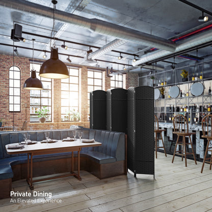 Paravent Sorbus à 6 panneaux, cloison de séparation haute et extra large, à double charnière, en maille tissée à la main, pliable - 1,83 m