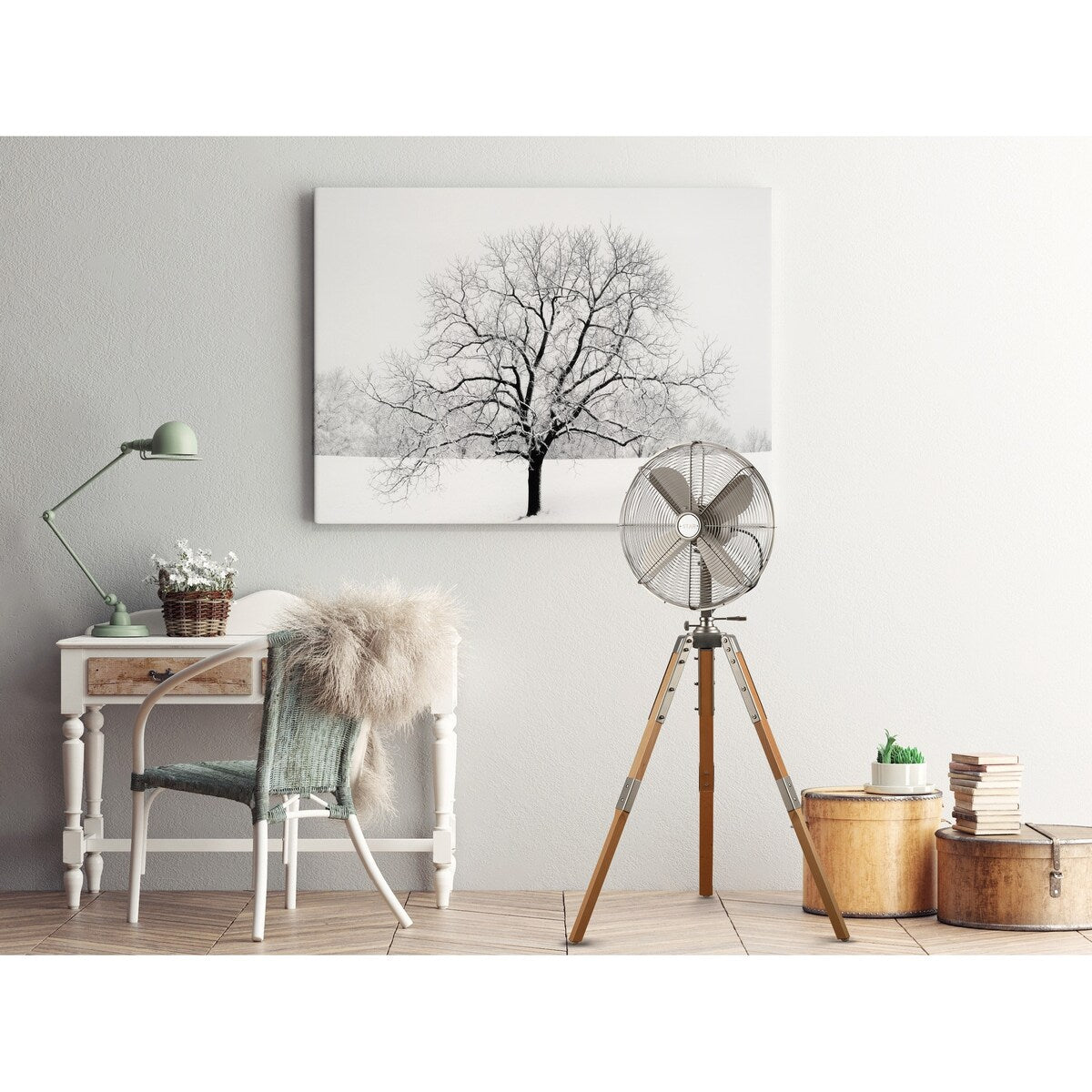 Ventilateur sur trépied Star Fans Star de 40 cm avec pieds en bois