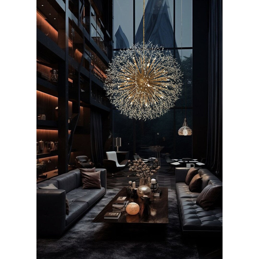 Lustre Starburst 47 de large, luminaire en cristal