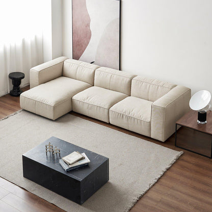 Table basse Sugar Cubes / Longue - Marbre noir et blanc - 1000 x 600 mm