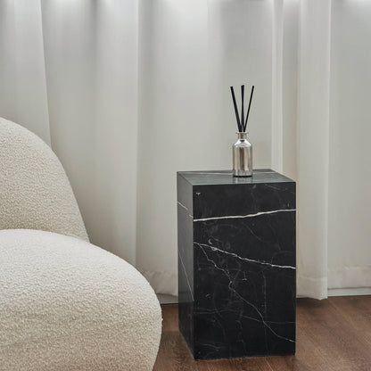 Table basse/support Sugar Cubes - Marbre noir et blanc - 300 x 300 mm