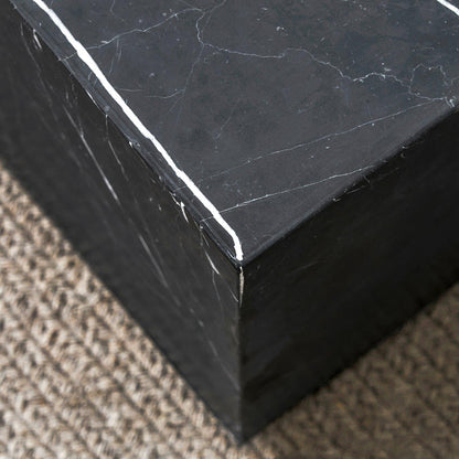 Table basse/support Sugar Cubes - Marbre noir et blanc - 300 x 300 mm