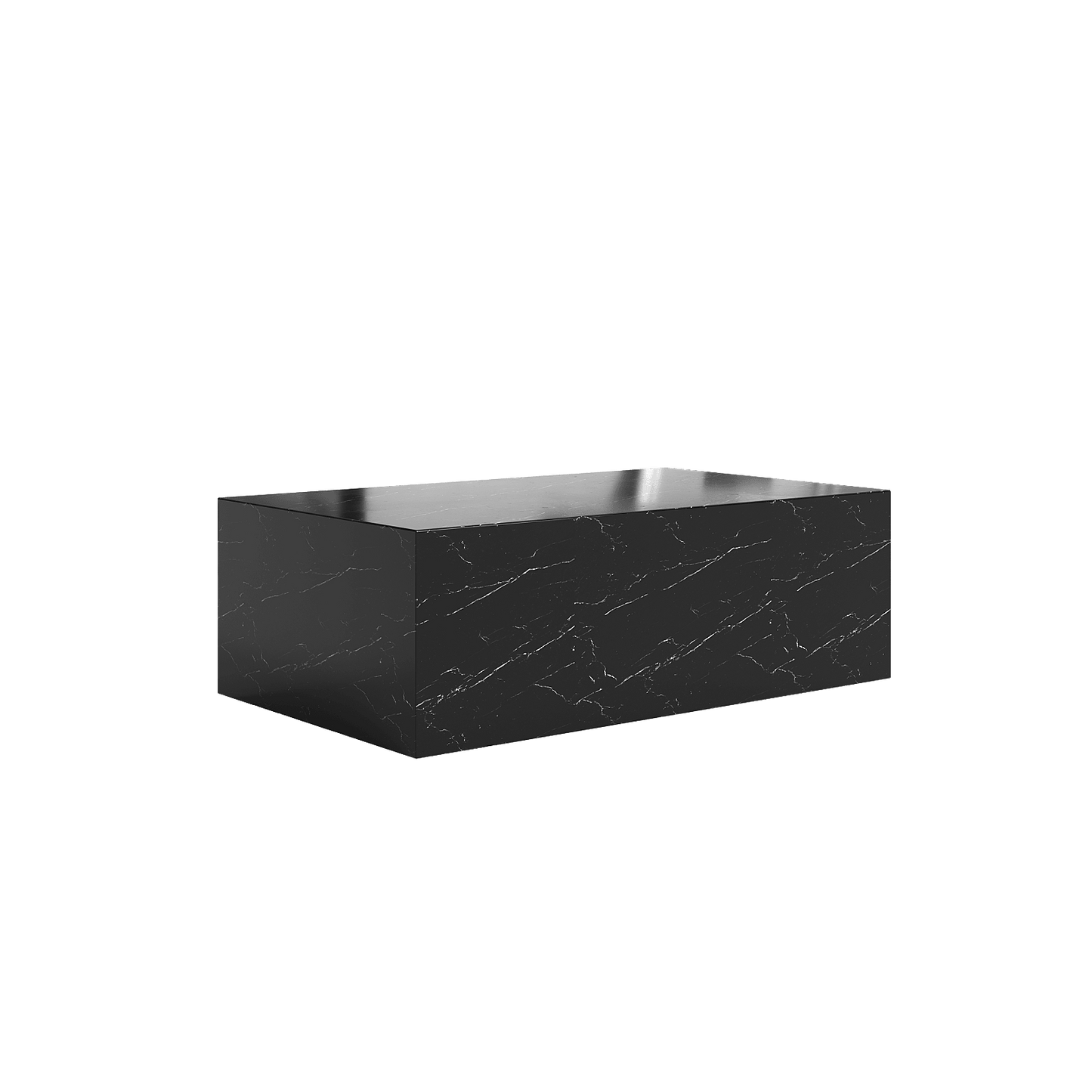 Table basse Sugar Cubes / Longue - Marbre noir et blanc - 1000 x 600 mm