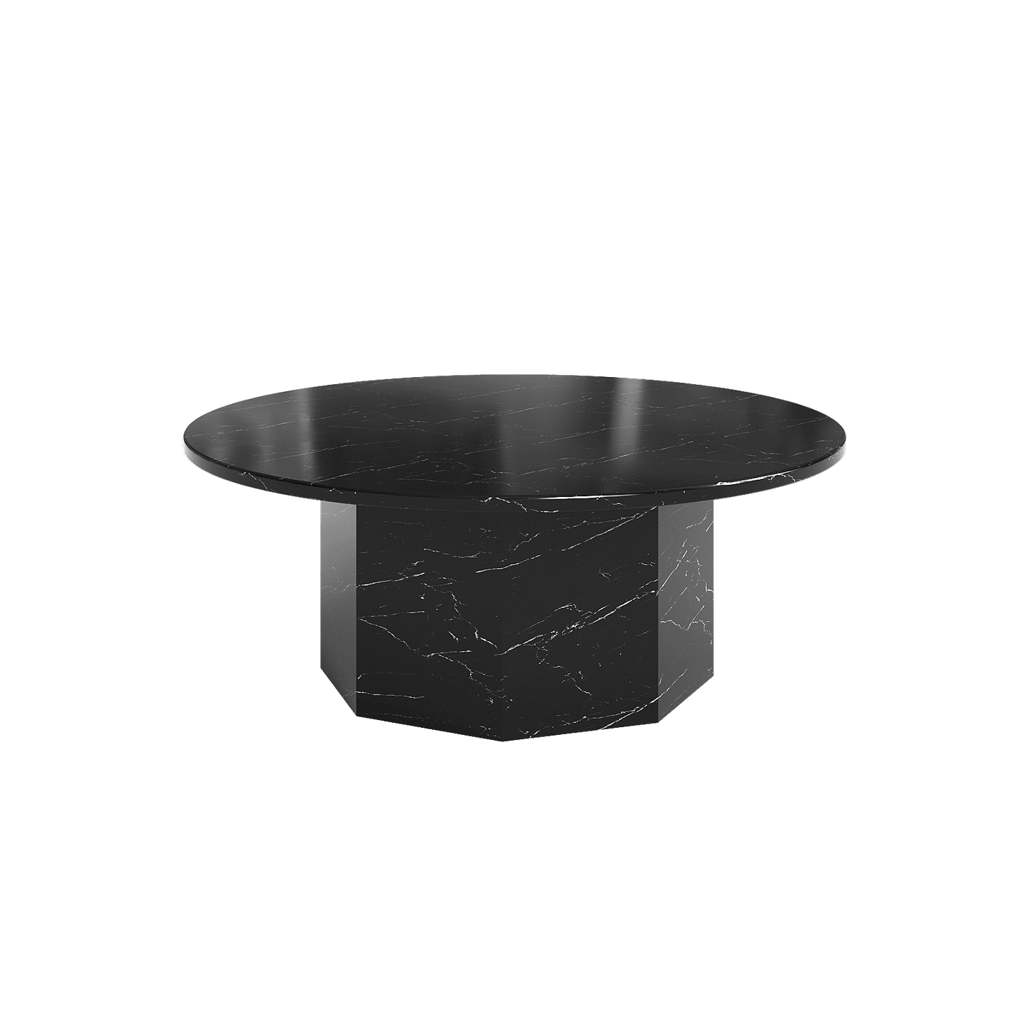 Table basse ronde Sugar Cubes - Marbre noir et blanc - φ800 mm