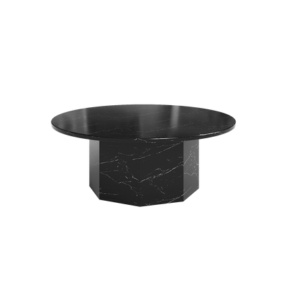 Table basse ronde Sugar Cubes - Marbre noir et blanc - φ800 mm